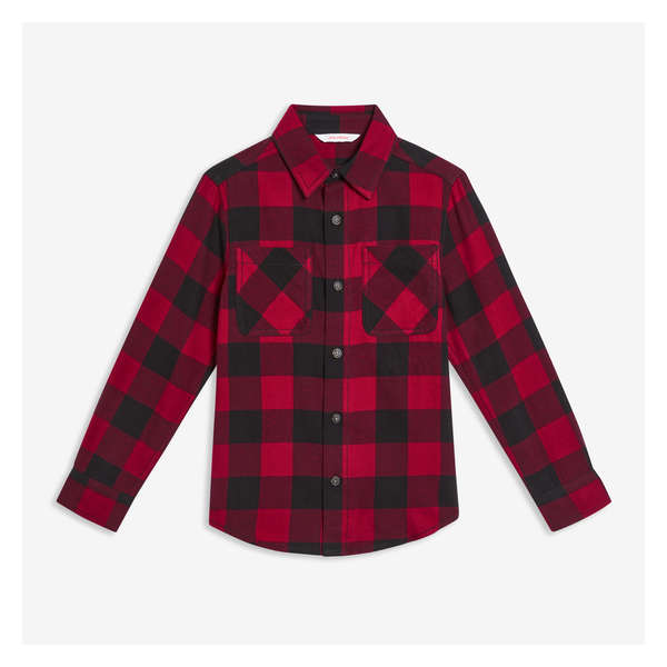 Kid Boys' Flannel Shirt - Dark Red